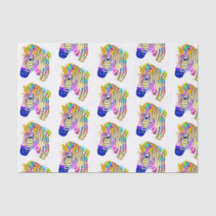 Regenbogen-Wasserfarben-Farbspritzer-Zebra-Grafik Seidenpapier