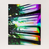 Regenbogen Wasserfarben mit Schwarzwald mit Silhou Puzzle (Vertikal)