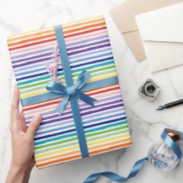 Regenbogen-Wasserfarben-Pinsel-Streifenmuster Geschenkpapier