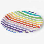 Regenbogen-Wasserfarben-Pinsel-Streifenmuster Pappteller (Schrägansicht)