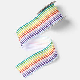 Regenbogen-Wasserfarben-Pinsel-Streifenmuster Satinband