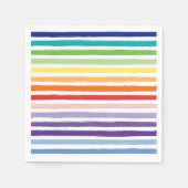 Regenbogen-Wasserfarben-Pinsel-Streifenmuster Serviette (Vorderseite)