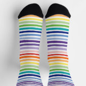 Regenbogen-Wasserfarben-Pinsel-Streifenmuster Socken (Oben)