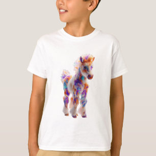 Regenbogen-Wasserfarben-Pony-Illustration für Kind T-Shirt