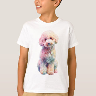 Regenbogen-Wasserfarben-Pudel-Kinder T-Shirt