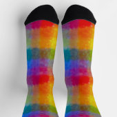 Regenbogen-Wasserfarben-Quadrate Socken (Oben)