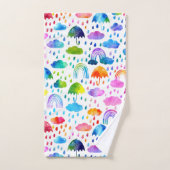 Regenbogen Wasserfarben Regenbogen Regenschirme Badhandtuch Set (Handtuch)
