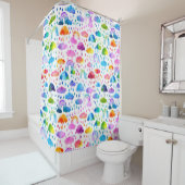 Regenbogen Wasserfarben Regenbogen Regenschirme Duschvorhang (Beispiel)