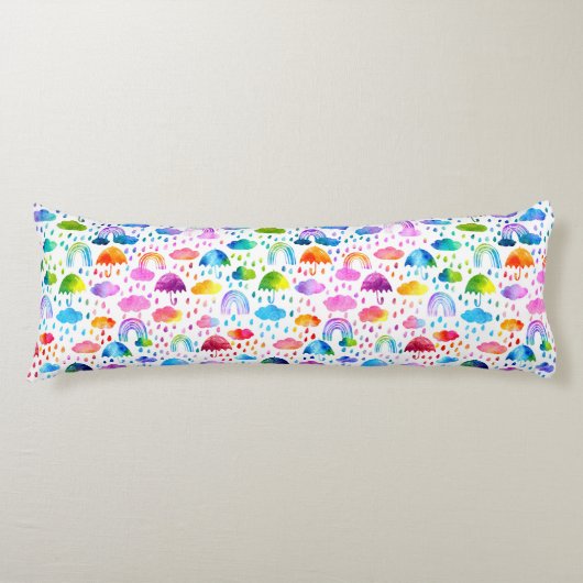 Regenbogen Wasserfarben Regenbogen Regenschirme Seitenschläferkissen (Vorderseite)