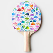 Regenbogen Wasserfarben Regenbogen Regenschirme Tischtennis Schläger (Rückseite)