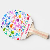 Regenbogen Wasserfarben Regenbogen Regenschirme Tischtennis Schläger (Seitenansicht)