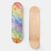 Regenbogen-Wasserfarben-Streifenmuster Skateboard (Vorderseite)