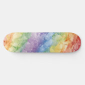 Regenbogen-Wasserfarben-Streifenmuster Skateboard (Horizontal)