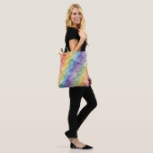 Regenbogen-Wasserfarben-Streifenmuster  Tasche (Am Model)