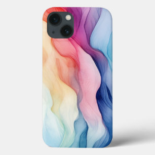 Regenbogen-Wasserfarben-Wellendesign Case-Mate iPhone Hülle