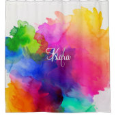 Regenbogen Wasserfarbenduschvorhang Duschvorhang (Vorderseite)