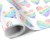 Regenbogen Wasserfarbenkeile gepunktet und gestrei Geschenkpapier (Rolleneckpunkt)