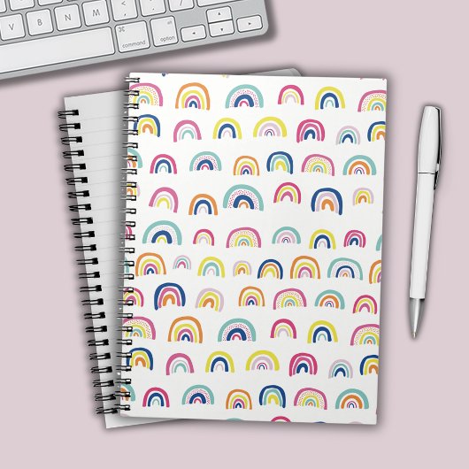 Regenbogen-Wasserfarbmuster Notizblock