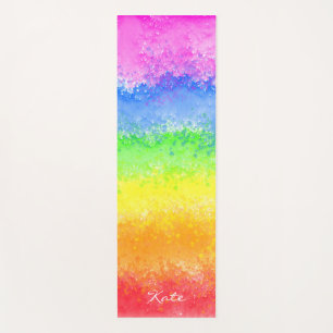 Regenbogen-Wasserfarbspritzer individuell angepass Yogamatte