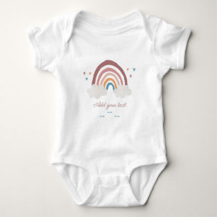 Regenbogen-Watercolor-Boho Baby Strampler