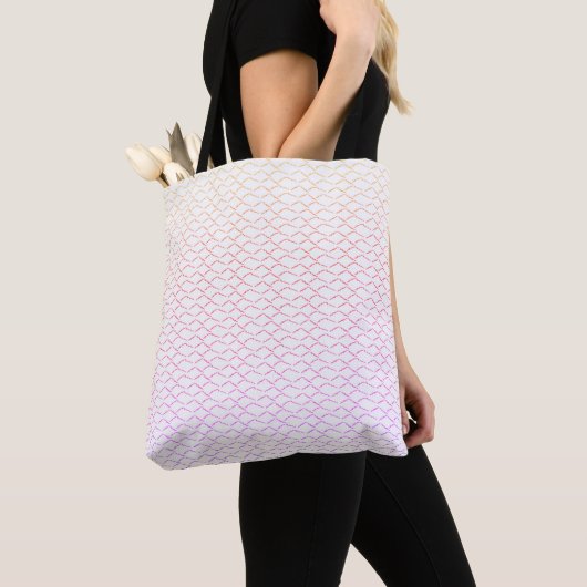 Regenbogen Waves Abstrakt Beach Mermaid Scales Tasche (Von Nahem)