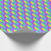 Regenbogen Waves Neon Geschenkpapier (Ecke)