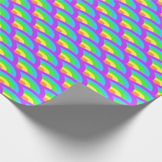 Regenbogen Waves Neon Geschenkpapier (Ecke)