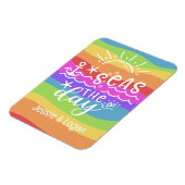 Regenbogen Waves Personalisiert Seas the Day Cruis Magnet (Linke Seite)