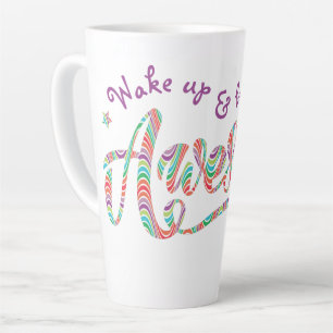Regenbogen "Weck up & be Phantastisch" Motivierend Milchtasse