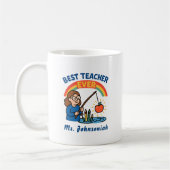 Regenbogen weiblich Fischen Apfel Bester Lehrer Al Kaffeetasse (Links)