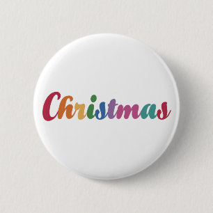Regenbogen Weihnachten Button