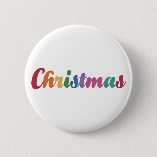 Regenbogen Weihnachten Button (Vorderseite)