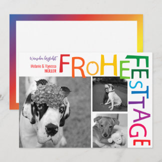 Regenbogen Weihnachten Einladung
