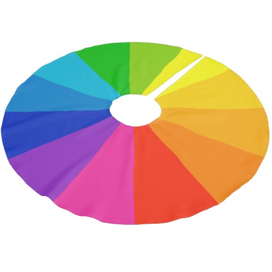 Regenbogen-Weihnachten Polyester Weihnachtsbaumdecke (Schrägansicht)