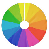 Regenbogen-Weihnachten Polyester Weihnachtsbaumdecke (Vorderseite)