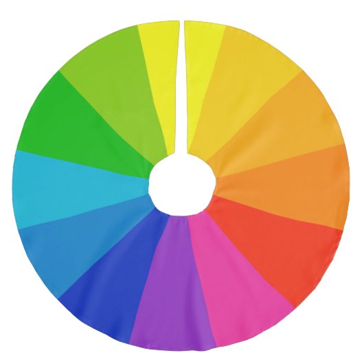 Regenbogen-Weihnachten Polyester Weihnachtsbaumdecke (Vorderseite)