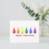 Regenbogen-Weihnachtsbaum Feiertagspostkarte (Stehend Vorderseite)