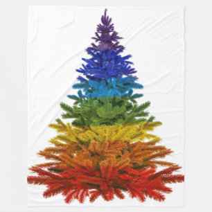 Regenbogen-Weihnachtsbaum Fleecedecke