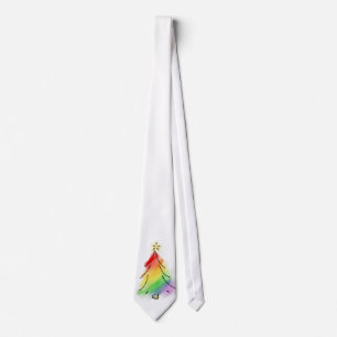 Regenbogen-Weihnachtsbaum Krawatte