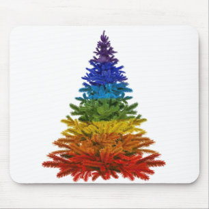 Regenbogen-Weihnachtsbaum Mousepad