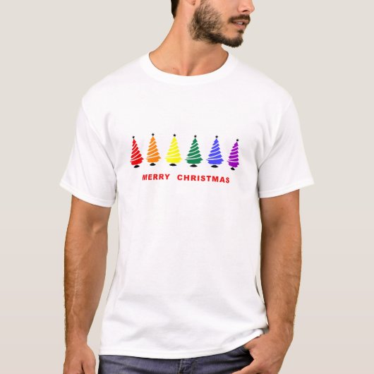 Regenbogen-Weihnachtsbaum T-Shirt (Vorderseite)
