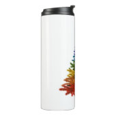 Regenbogen-Weihnachtsbaum Thermosbecher (Nach links gedreht)