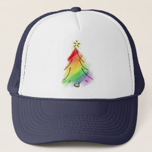 Regenbogen-Weihnachtsbaum Truckerkappe