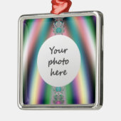 Regenbogen-Weihnachtsbaumschmuck Silbernes Ornament (Links)