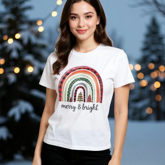 Regenbogen-Weihnachtsbogen T-Shirt