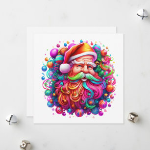 Regenbogen-Weihnachtsmann Feiertagskarte