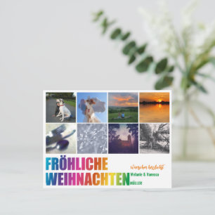 Regenbogen Weihnachtspostkarte  Postkarte
