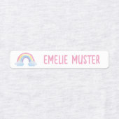 Regenbogen weiß - 96 schmale Kinder Etiketten (Design 1)