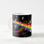 Regenbogen-weißer Musiknoten auf Schwarzem Kaffeetasse (Vorderseite Links)