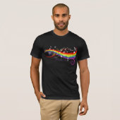 Regenbogen-weißer Musiknoten auf Schwarzem T-Shirt (Vorne ganz)